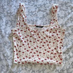 Shein ruffle floral tank Size M